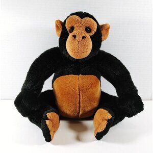 Chimpanzee Monkey Plush Black Brown Realistic 12 Inch Stuffed  Animal